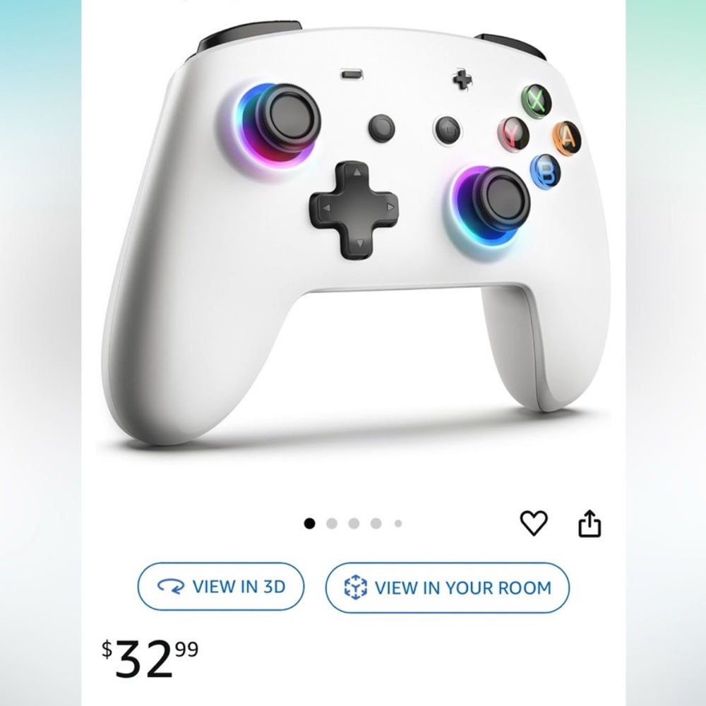 White Controller with LED Accents